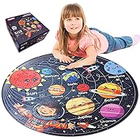 Puzzles for Kids Ages 4-6, Kids Puzzles with Solar System Planets, 70 Piece Round Large Floor Puzzles for Kids Ages 3 4 5 6 7 8, Educational Toy Gift Jigsaw Puzzles for 5 Year Old Boys Girls