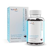 Hyalogic Chewy Hyaluronic Acid Gummies Beauty from Within Sweet Berry Flavor HA Gummies 60mg (60 Count) – Beauty HA Supplement for Skin & Eyes