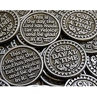 Set of 10 One Day at a Time Pocket Token Coins