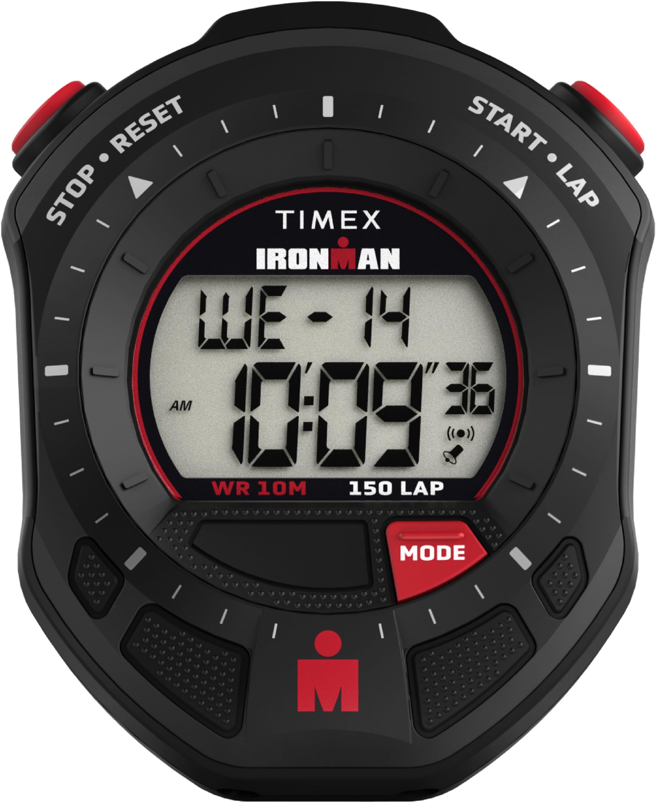 Timex UnisexIronman Stopwatch 65mm- Digital Dial Black Case