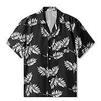 SILKWORLD Hawaiian Shirt for Men Regular Fit Short Sleeve Mens Beach Shirts Vacation Print Casual Shirts