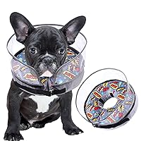 Crazy Felix Soft Inflatable Dog Cone Collar for Large Medium Small Dogs, Cone for Dogs After Surgery, Donut Recovery Cones to Stop Licking and Scratching, Elizabethan Collar with Baffle(Grey,M+)