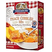 Calhoun Bend Mill Peach Cobbler Mix Sweet & Crunchy Topping Deep Dish American Dessert Versatile Delicious Crust for Cherry or Other Fruit Fillings Easy Oven or Microwave Preparation - 8 oz Pack of 1