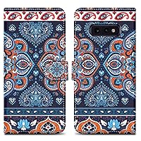 Case Compatible with Samsung Galaxy S10e - Design Blue Mandala No. 1 - Protective Cover with Magnetic Closure, Stand Function and Card Slot