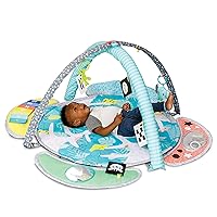 Infantino 5-in-1 Epic Developmental Learning Gym - 3 Play Modes, 5 Must-Have Baby Basics, Prop-Up Bolster, On-The-Go Activities, High Contrast Flashcards, Adjustable/Removable Arches, 32