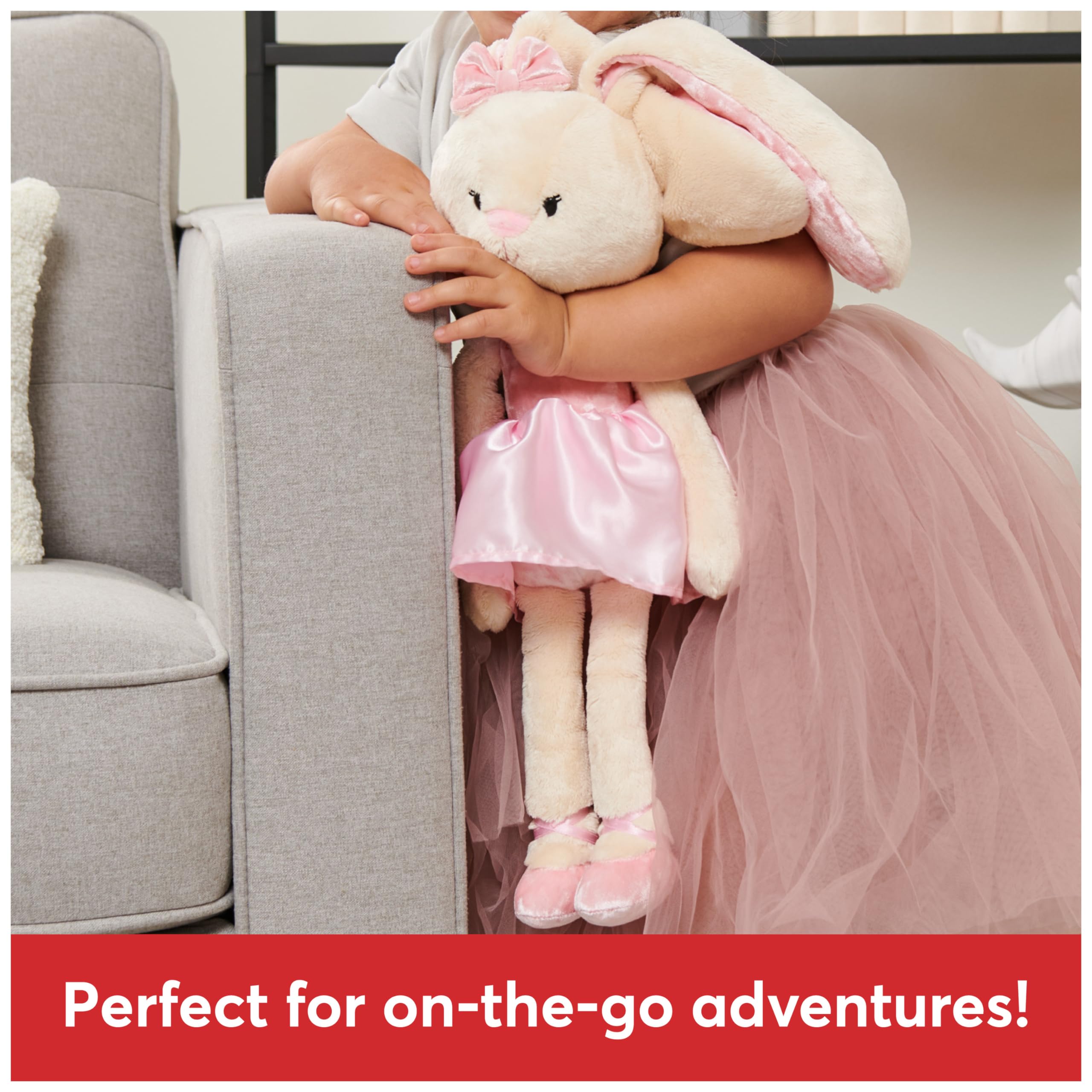 GUND Take-Along Friends Plush, Curtsy Ballerina Bunny, Stuffed Animal for Ages 1 and Up, Pink, 15