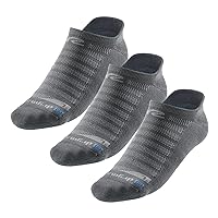 R-Gear Drymax No Show Running Socks For Men and Women, Light Cushion | Breathable, Moisture Control & Anti Blister | L, Grey, 3 Pack