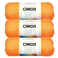 Caron+Simply+Soft+Yarn+Solids+(3-Pack)+Neon+Orange+H97003-97743