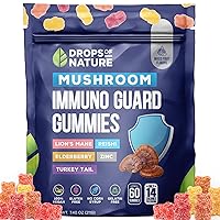 Mushroom Immuno Guard Gummies - Reishi, Zinc Supplements, Elderberry Gummies, Lions Mane & Turkey Tail Enhanced - Vegan, Gluten-Free, Comprehensive Mushroom Wellness Support (Mixed Fruits, 60 Gummies)