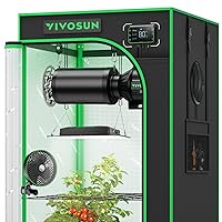 VIVOSUN GIY Plus Smart Grow Tent Kit, 2x2ft 1-Plant System, WiFi-Integrated Automatic Grow System with 2000D Mylar Grow Tent, Full-Spectrum Programmable Grow Light, Enhanced Ventilation & Circulation