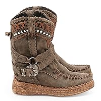 Maya Silverstone Truffle green wedge moccasin bootie - MAYASILVERSTONE TRUFFLE - Size