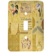 3dRose lsp_79374_1 Vintage Gold Collage of Art with Apricots and You are My Sunshine Single Toggle Switch