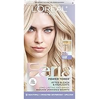 Feria Long-Lasting Anti Brass Power Hair Toner, Ammonia Free Demi Permanent Hair Color, Pearl Blonde Hair Toner, 1 Application