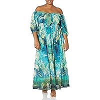 Avenue Women's Girls Plus Size Maxi Island Tie