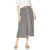 Max Studio Women's Striped Button Front Linen Skirt