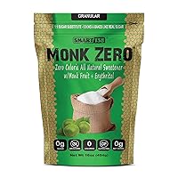 Monk Zero - Monk Fruit Sweetener, Non-Glycemic, Keto Approved, Zero Calories, 1:1 Sugar Substitute (Granular, 16oz)