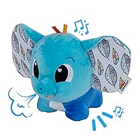 Puffaboo Elephant Baby Toy - Soft Squeaky Elephant Toy with Crinkly Ears - Interactive Baby Toys for Sensory Play - Baby Sensory Toys Ages 3 Months and Up