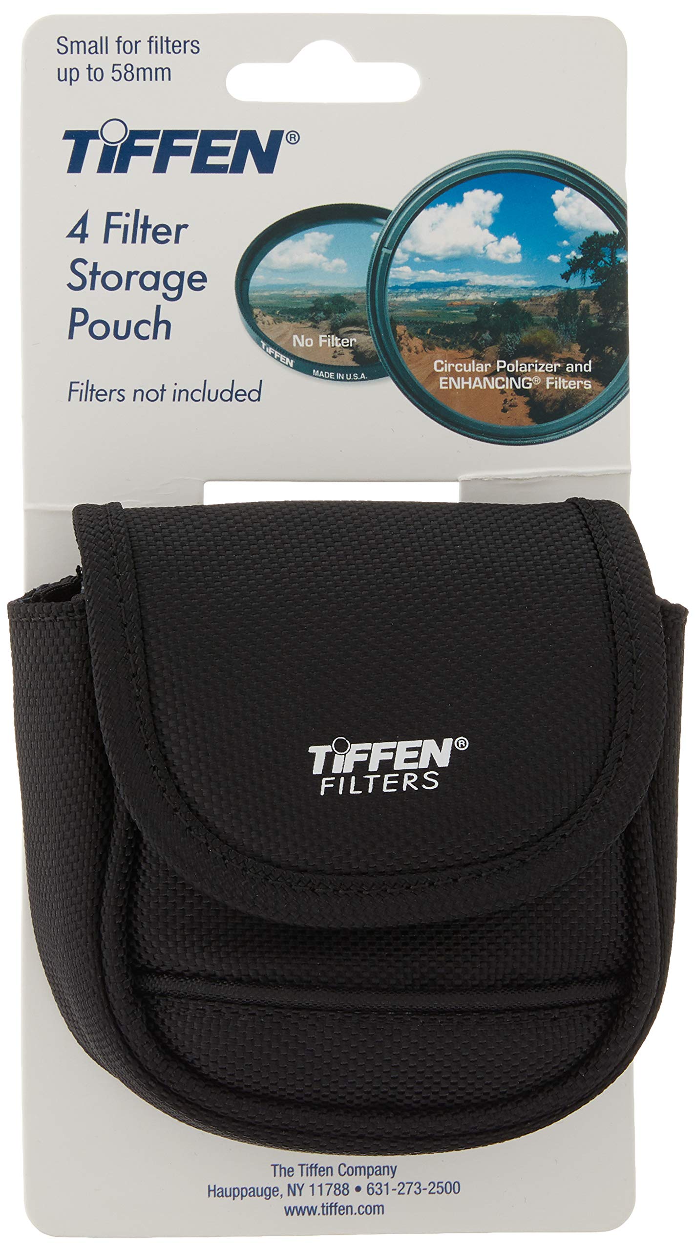 Tiffen 4BLTPCHSMK Small Belt Style Filter Pouch for Filters Up to 58mm,Black
