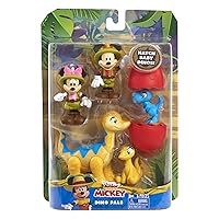 Just Play Disney Junior Mickey Mouse Funhouse Dino Pals 7-piece Figure Set, Dinosaur, Officially Licensed Kids Toys for Ages 3 Up