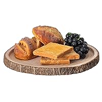 Natural Wooden Bark Round Slice 16 inch Tray, Rustic Table Charger Centerpiece