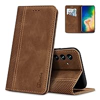 Case for Sony Xperia 1 V Premium PU Leather Flip Wallet Case with Magnetic Closure Kickstand Card Slots Folio Mobile Phone Case Cover Protective Case Light Brown
