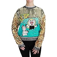 Dolce & Gabbana - DESIGNERS SWEATER COLLECTION - Year of the Pig Sequined Top Sweater - IT42|M