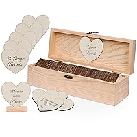 Wedding Guest Book Alternative - 98 Large Hearts - 2 Hearts Signs - Guest Book Wedding Reception, Baby & Bridal Shower, Anniversary, Birthday, Funeral - Natural