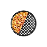 Fox Run Pizza Crisper Pan, Carbon Steel, Non-Stick,Black,14.5 x 14.5 x 0.25 inches