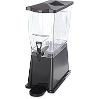 Carlisle FoodService Products Trimline Rectangular Beverage Dispenser with Spigot for Catering, Buffets, Restaurants, Polycarbonate (Pc), 3.5 Gallons, Black