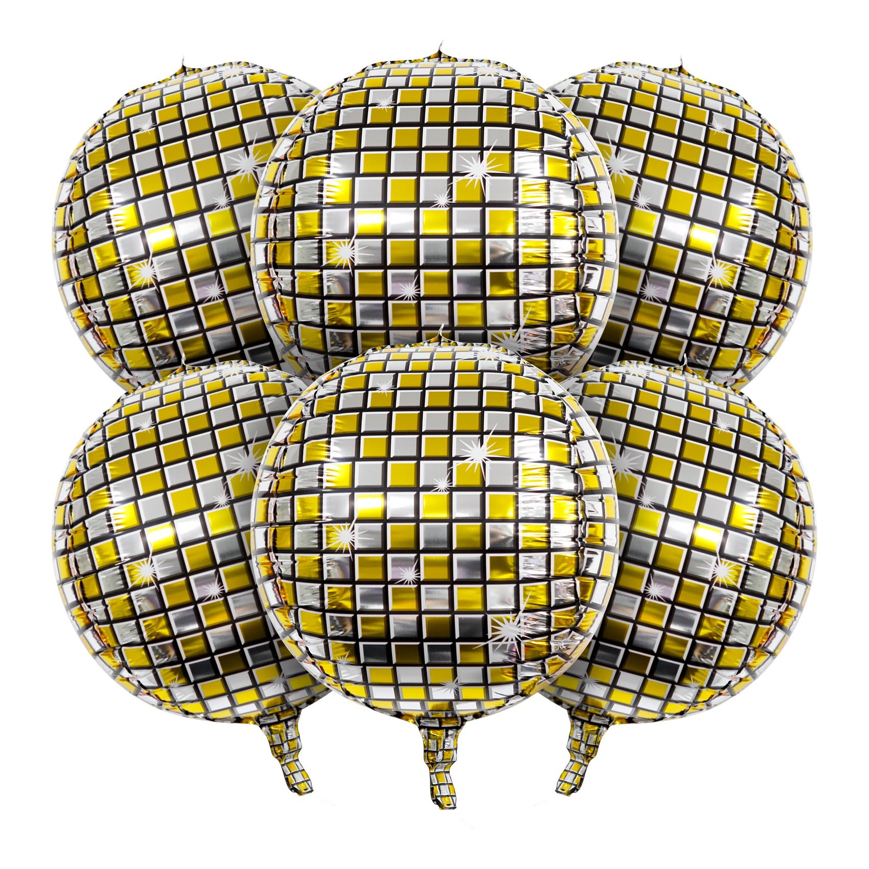 Mua 6 PCS Disco Ball Balloons Gold and Silver Disco Mylar Foil ...