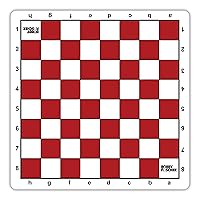 Tournament Roll Up Travel Chess Board - 20 inches - Mousepad Style with Red Squares by WE Games