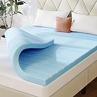 DWVO Mattress Topper Queen, 3 Inch Cooling Memory Foam Mattress Topper, 3 Zone Ventilated Design Foam Bed Topper for Pressure Relief, CertiPUR-US Blue