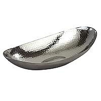 Hammered 14-1/2 by 8-Inch Stainless Steel Oval Fruit Bowl