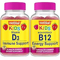 Vitamin D3 Kids + Vitamin B12 Kids, Gummies Bundle - Great Tasting, Vitamin Supplement, Gluten Free, GMO Free, Chewable Gummy
