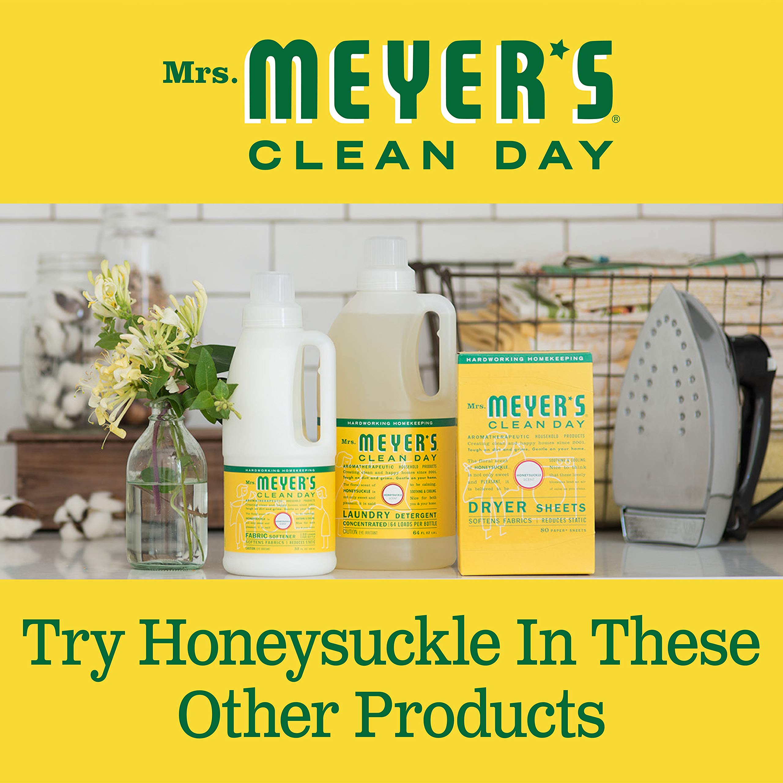 Mrs. Meyer's Hand Soap, Made with Essential Oils, Biodegradable Formula, Honeysuckle, 12.5 fl. oz - Pack of 3