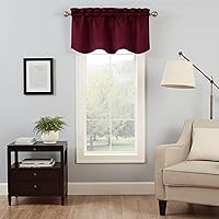 Eclipse Canova Blackout Thermaback Window Valance Curtains for Kitchen or Bathroom, 42