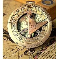 Personalized engraved sundial compass, Fathers Day gift, Unique for Dad Gift for all occasions, Christmas, New year, Graduation, Love gift, Get well soon, wedding anniversary