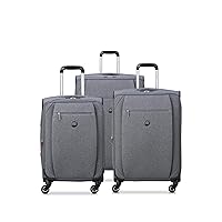 DELSEY Paris Rami Softside Expandable Luggage with Spinner Wheels, Grey, 3 Piece Set (20/24/28)