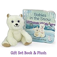 Babies in the Snow Gift Set: Includes Lift-A-Flap Board Book and Cuddly Plush Toy Friend for Birthdays, Baby Showers, Christmas and Easter Basket Stuffers Ages 0 - 4