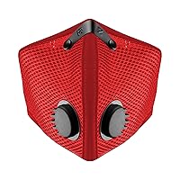 RZ Mask M2 Mesh Air Filtration Face Protection Dust Mask with 99.9% Effective Carbon Filters for Woodworking, Construction, Large, Red