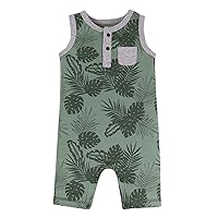 Lamaze baby-boys Super Combed Natural Romper, 1 Piece Coverall, Sleeveless Jumpsuit With Shorts, 2 PackOveralls