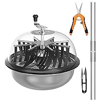 iPower 19 inch Bud Leaf Bowl Trimmer, Clear Visibility Dome, Twisted Spin Cut with Sharp Stainless Steel Blades, 6.5-inch Gardening Pruner Included for Hydroponics Leaves and Buds