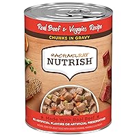 Rachael Ray Nutrish Chunks in Gravy Wet Dog Food, Real Beef & Veggies Recipe, 13 Ounce (Pack of 12)