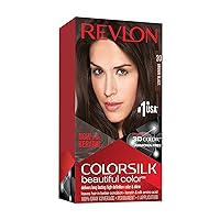 Revlon Permanent Hair Color, Permanent Hair Dye, Colorsilk with 100% Gray Coverage, Ammonia-Free, Keratin and Amino Acids, 20 Brown/Black, 4.4 Oz (Pack of 1)