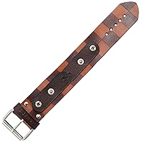 CHLB 38mm Checkered Light Patent Leather Brown Watch Bracelet