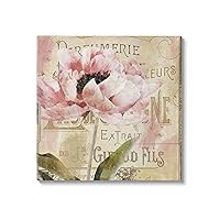 Stupell Industries Vintage Pink Peony Floral Parisian Advertisement Pattern Canvas Wall Art, 30 x 30, Green