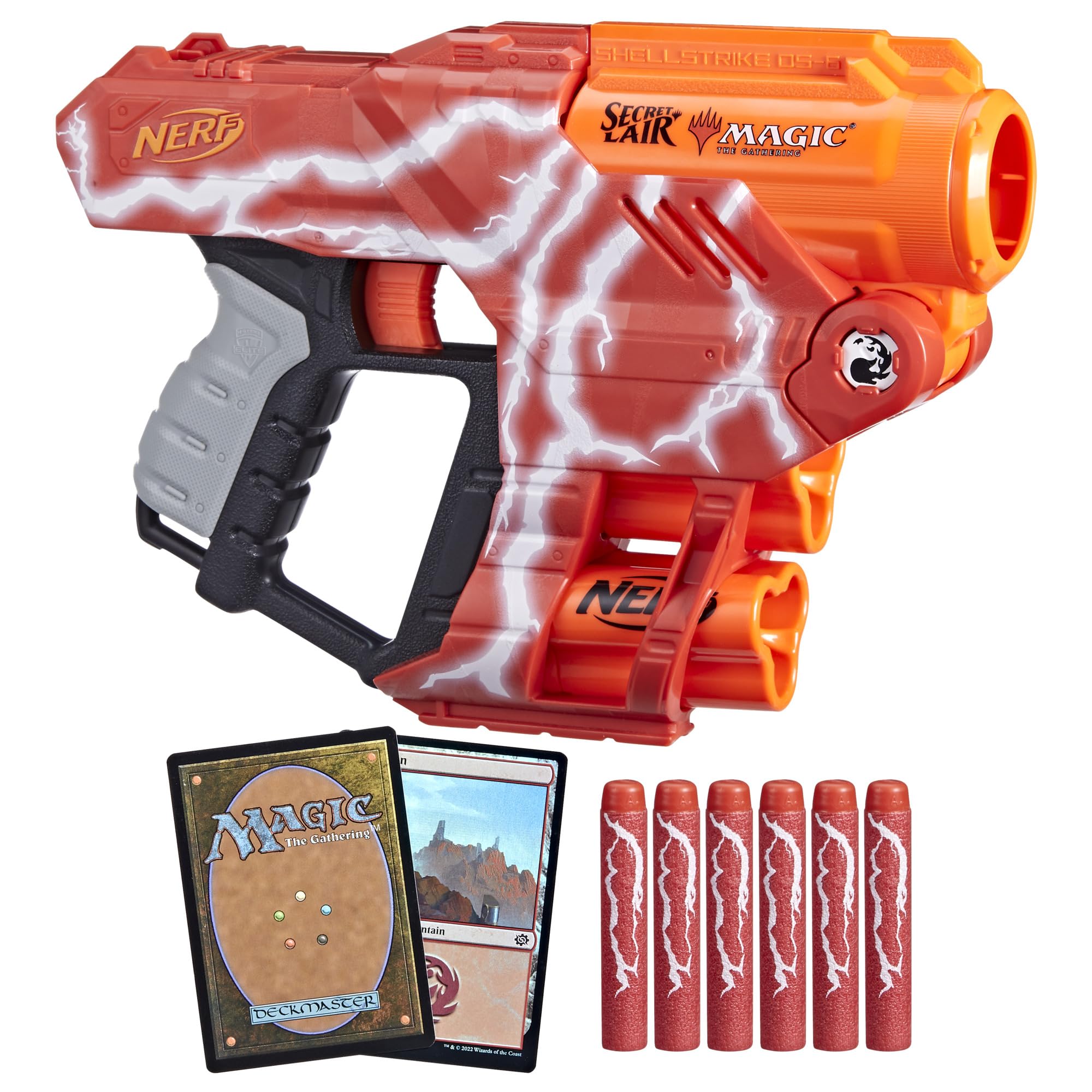 NERF LMTD Lightning Lair, Magic: The Gathering Secret Lair Blaster with 6 Darts, 2 Shells, and 2 Promo Trading Cards
