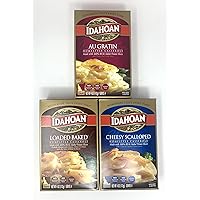 Idahoan Variety (3-Pack) - Au Gratin, Cheesy Scalloped, Loaded Baked Potatoes - Homestyle Casserole Idaho Potato Sides