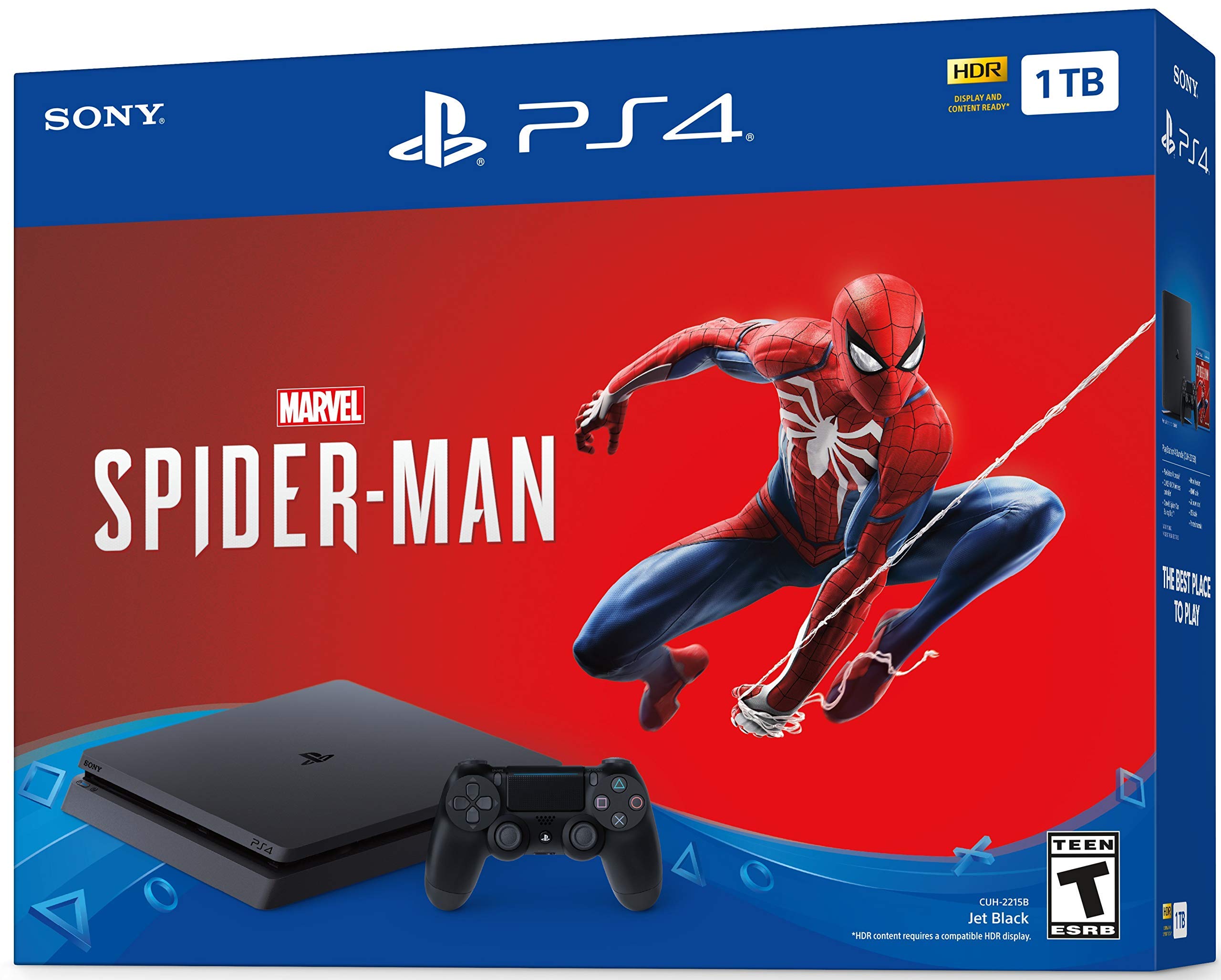 PlayStation 4 Slim 1TB Console - Marvels Spider-Man Bundle (Renewed)