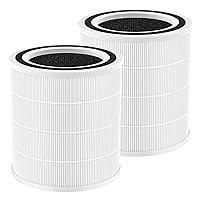 2-Pack AC400 Air Purifiers Replacement Filter for Purivortex AC400 Air Purifier, 3-in-1 H13 True HEPA Technology High Efficiency for AC400 Air Purifiers, White